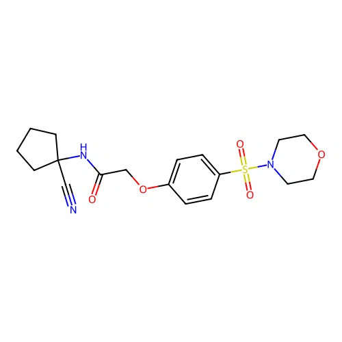 N-(1-cyanocyclopentyl)-2-[4-(morpholine-4-sulfonyl)phenoxy]acetamide structure