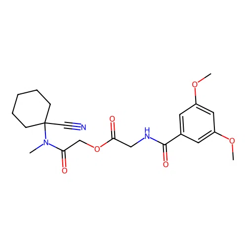 [(1-cyanocyclohexyl)(methyl)carbamoyl]methyl 2-[(3,5-dimethoxyphenyl)formamido]acetate structure