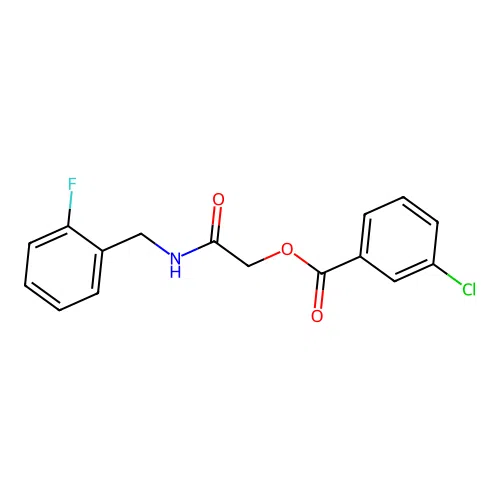 2-((2-Fluorobenzyl)amino)-2-oxoethyl 3-chlorobenzoate structure