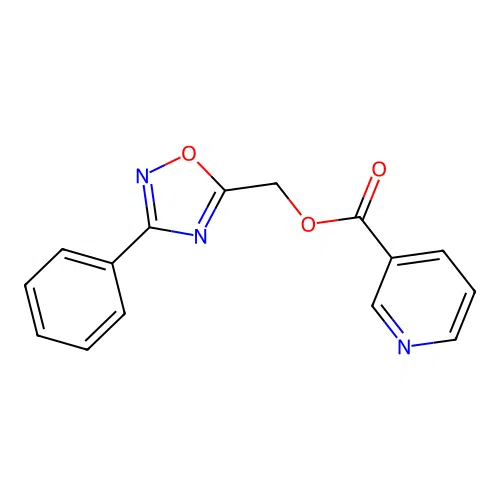 (3-Phenyl-1,2,4-oxadiazol-5-yl)methyl pyridine-3-carboxylate structure