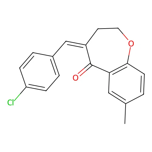 1-Benzoxepin-5(2H)-one, 3,4-dihydro-4-((4-chlorophenyl)methylene)-7-methyl- structure