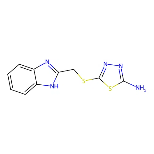 5-[(1H-benzimidazol-2-ylmethyl)sulfanyl]-1,3,4-thiadiazol-2-amine structure