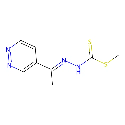 methyl N-(1-pyridazin-4-ylethylideneamino)carbamodithioate structure