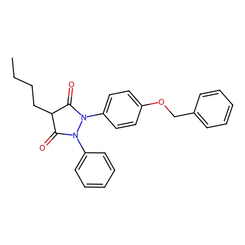 4-Butyl-2-phenyl-1-[4-(phenylmethoxy)phenyl]pyrazolidine-3,5-dione structure