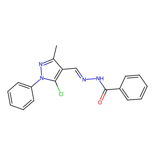 N'-[(E)-(5-chloro-3-methyl-1-phenyl-1H-pyrazol-4-yl)methylidene]benzohydrazide structure