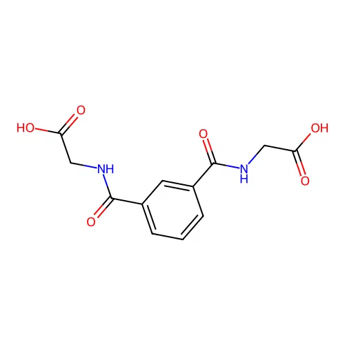 2-({3-[N-(carboxymethyl)carbamoyl]phenyl}carbonylamino)acetic acid structure