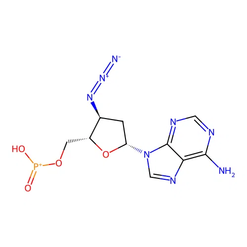 3'-Azido-2',3'-dideoxyadenosine-5'-phosphite structure