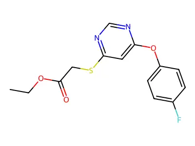 Acetic acid, ((6-(4-fluorophenoxy)-4-pyrimidinyl)thio)-, ethyl ester structure