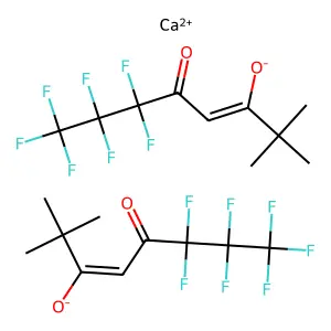 Calcium;6,6,7,7,8,8,8-heptafluoro-2,2-dimethyl-5-oxooct-3-en-3-olate structure