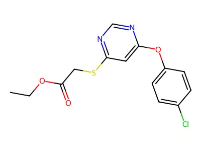 Acetic acid, ((6-(4-chlorophenoxy)-4-pyrimidinyl)thio)-, ethyl ester structure