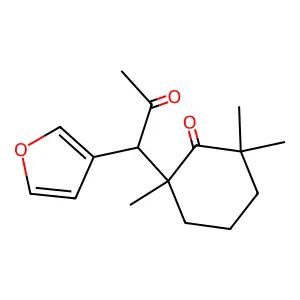 Cyclohexanone, 2-(1-(3-furanyl)-2-oxopropyl)-2,6,6-trimethyl-, (R*,R*)- structure