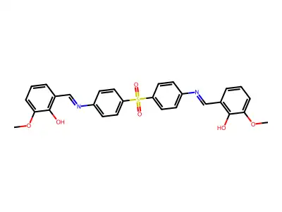 4,4'-Sulfonylbis(N-(2-hydroxy-3-methoxybenzylidene)aniline) structure