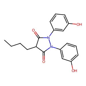 3,5-Pyrazolidinedione, 1,2-bis(m-hydroxyphenyl)-4-butyl- structure