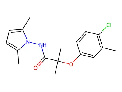 Propanamide, 2-(4-chloro-3-methylphenoxy)-N-(2,5-dimethyl-1H-pyrrol-1-yl)-2-methyl- structure