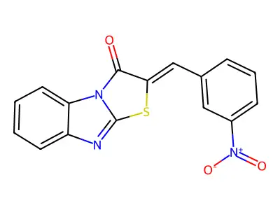 (2Z)-2-[(3-nitrophenyl)methylidene]-[1,3]thiazolo[3,2-a]benzimidazol-1-one structure