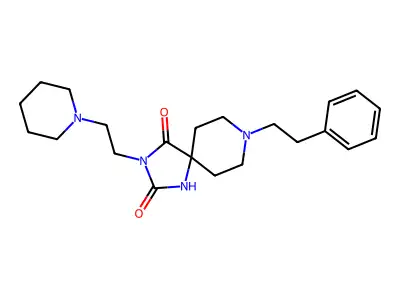 1,3,8-Triazaspiro(4.5)decane-2,4-dione, 8-(2-phenylethyl)-3-(2-(1-piperidinyl)ethyl)- structure