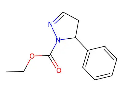 1H-Pyrazole-1-carboxylic acid, 4,5-dihydro-5-phenyl-, ethyl ester structure