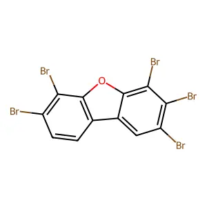 Dibenzofuran, 2,3,4,6,7-pentabromo- structure