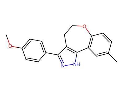 2H-(1)Benzoxepino(5,4-c)pyrazole, 4,5-dihydro-3-(4-methoxyphenyl)-9-methyl- structure