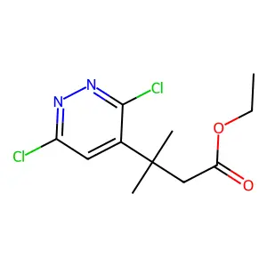 Ethyl 3-(3,6-dichloropyridazin-4-yl)-3-methylbutanoate structure