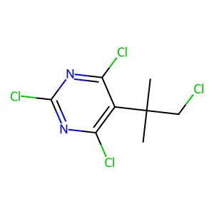 2,4,6-Trichloro-5-(1-chloro-2-methylpropan-2-yl)pyrimidine structure
