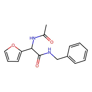 alpha-Acetamido-N-benzyl-alpha-(furan-2-yl)acetamide structure