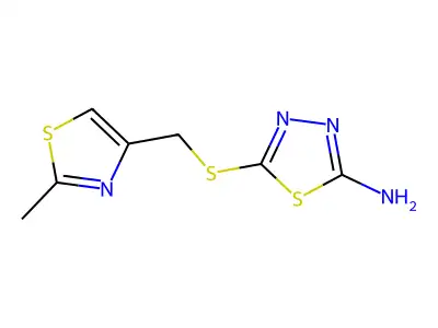 5-{[(2-Methyl-1,3-thiazol-4-YL)methyl]thio}-1,3,4-thiadiazol-2-amine structure