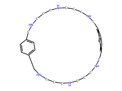 3,7,11,18,22,26-Hexaazatricyclo[26.2.2.213,16]tetratriaconta-13,15,28,30,31,33-hexaene structure