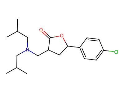 2(3H)-Furanone, dihydro-3-((bis(2-methylpropyl)amino)methyl)-5-(4-chlorophenyl)- structure