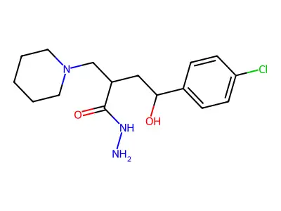 alpha-(2-(4-Chlorophenyl)-2-hydroxyethyl)-1-piperidinepropanoic acid hydrazide structure