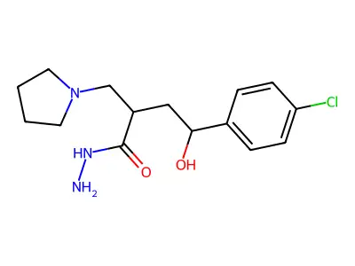 alpha-(2-(4-Chlorophenyl)-2-hydroxyethyl)-1-pyrrolidinepropanoic acid hydrazide structure