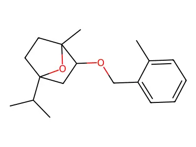 1-Methyl-2-((2-methylbenzyl)oxy)-4-(propan-2-yl)-7-oxabicyclo(2.2.1)heptane structure