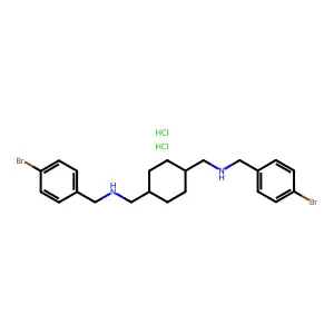 1,4-Cyclohexanebis(methylamine), N,N'-bis(4-bromobenzyl)-, dihydrochloride structure