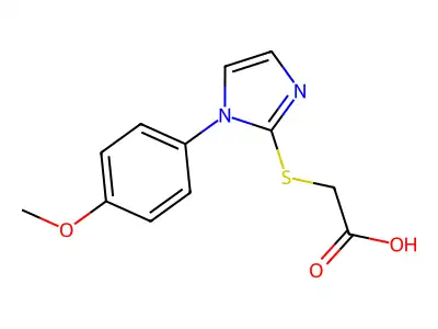 2-((1-(4-methoxyphenyl)-1H-imidazol-2-yl)sulfanyl)acetic acid structure