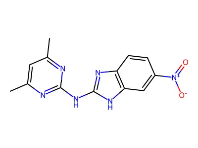 1H-Benzimidazol-2-amine, N-(4,6-dimethyl-2-pyrimidinyl)-5-nitro- structure