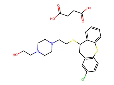 1-Piperazineethanol, 4-(2-((2-chloro-10,11-dihydrodibenzo(b,f)thiepin-10-yl)thio)ethyl)-, (+-)-, butanedioate, hydrate (1:1:1) (salt) structure