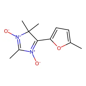 2,4,4-trimethyl-5-(5-methylfuran-2-yl)-4H-imidazole 1,3-dioxide structure