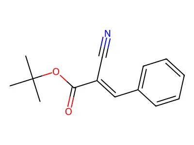 Tert-butyl 2-cyano-3-phenylprop-2-enoate structure