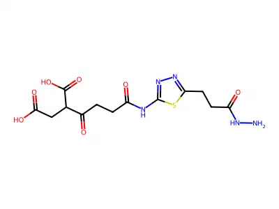 Butanedioic acid, mono(2-(1,4-dioxo-4-((5-propyl-1,3,4-thiadiazol-2-yl)amino)butyl)hydrazide) structure