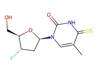 Thymidine, 3'-deoxy-3'-fluoro-4-thio- structure