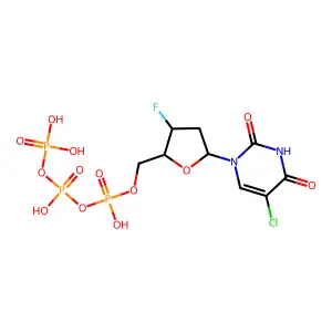 2',3'-Dideoxy-3'-fluoro-5-chlorouridine 5'-triphosphate structure