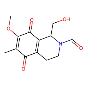 1-(hydroxymethyl)-7-methoxy-6-methyl-5,8-dioxo-3,4-dihydro-1H-isoquinoline-2-carbaldehyde structure