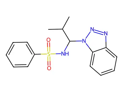 N-[1-(1H-1,2,3-Benzotriazol-1-yl)-2-methylpropyl]benzenesulfonamide structure