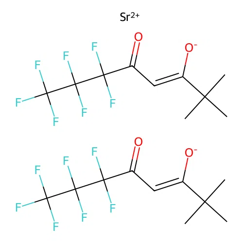 strontium (Z)-6,6,7,7,8,8,8-heptafluoro-2,2-dimethyl-5-oxooct-3-en-3-olate structure