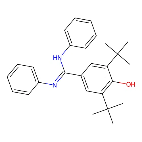 3,5-ditert-butyl-4-hydroxy-N,N'-diphenylbenzenecarboximidamide structure