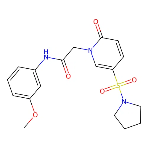 N-(3-methoxyphenyl)-2-(2-oxo-5-pyrrolidin-1-ylsulfonylpyridin-1-yl)acetamide structure