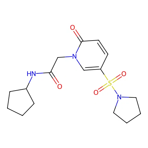 N-cyclopentyl-2-(2-oxo-5-(pyrrolidin-1-ylsulfonyl)pyridin-1(2H)-yl)acetamide structure