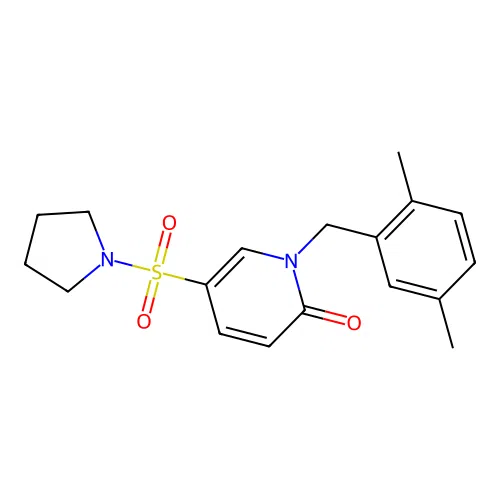 1-[(2,5-Dimethylphenyl)methyl]-5-pyrrolidin-1-ylsulfonylpyridin-2-one structure
