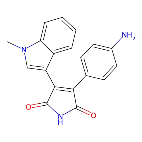 3-(4-aminophenyl)-4-(1-methyl-1H-indol-3-yl)-2,5-dihydro-1H-pyrrole-2,5-dione structure