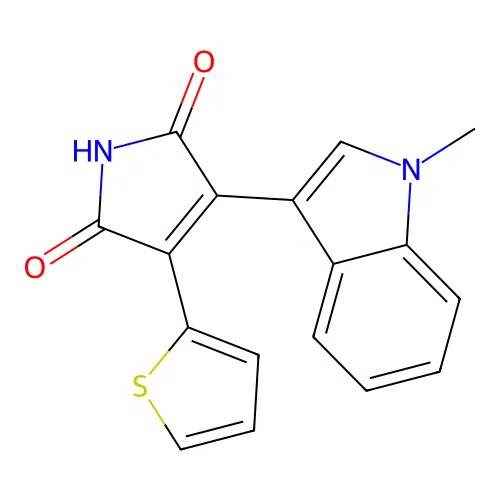 3-(1-methyl-1H-indol-3-yl)-4-(thiophen-2-yl)-2,5-dihydro-1H-pyrrole-2,5-dione structure